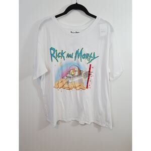 Rick And Morty New! White Short Sleeve T-Shirt Size XXL Women's